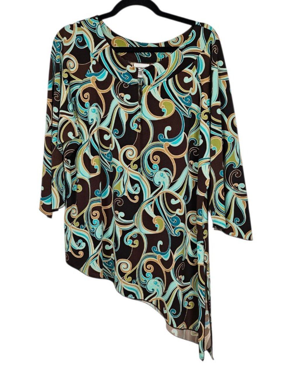 VTG Fashion Bug Y2K Whimsigoth Asymmetrical Swirl Fairycore Tunic Top Size 22/24